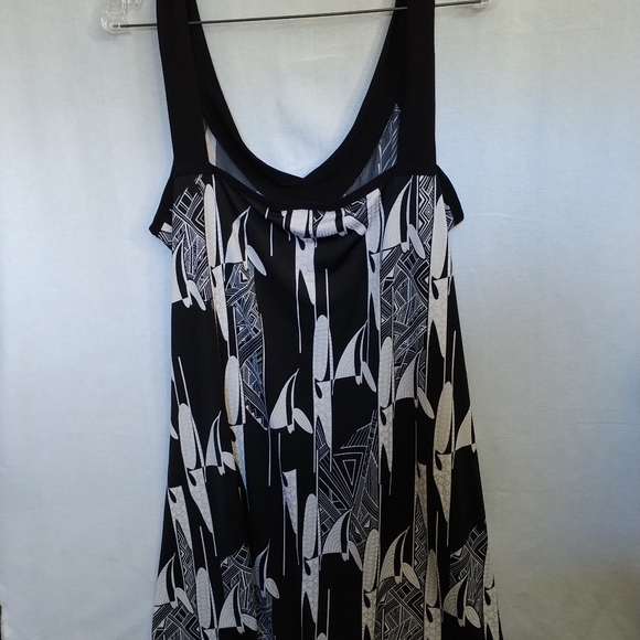 GITANE Pret A Porter Sun Tank Dress Black And White Abstract Size XXL - Picture 5 of 6